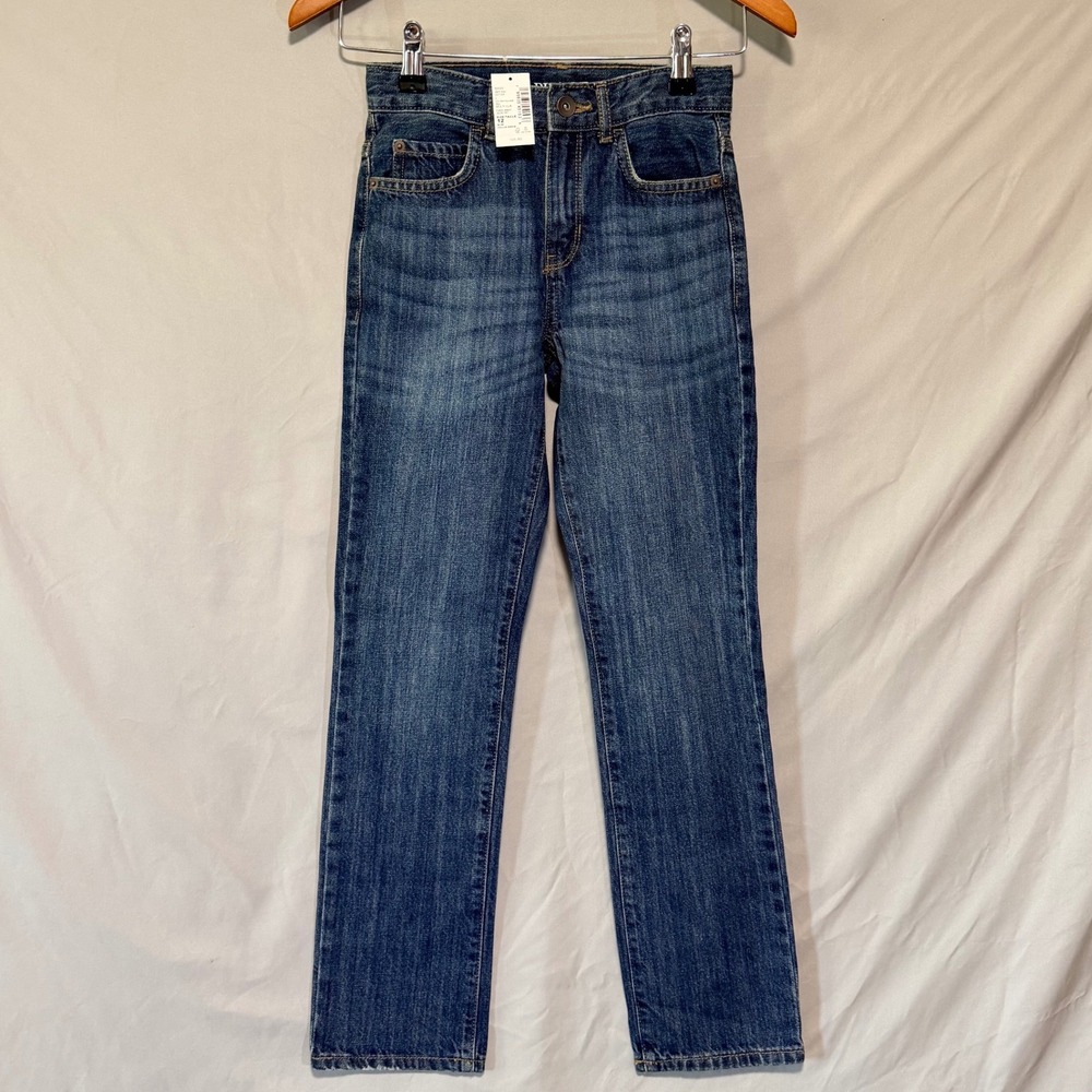 The Childrens Place Boys Straight Jeans Size 12 Slim Blue Denim Adjustable Waist